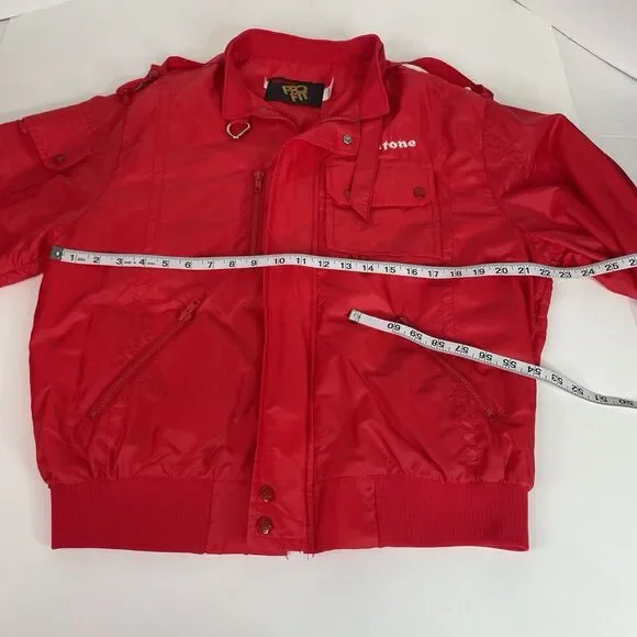 Vintage Firestone Full Zip Windbreaker Jacket, Large, Red, King Louie Pro Fit - Picture 6 of 9